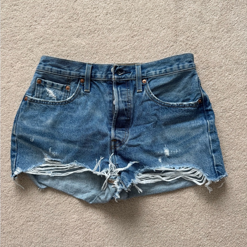 Distressed Denim Shorts